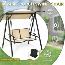 Load image into Gallery viewer, Super Elegant 2 Person Patio Swing With Weather Resistant Glider | Adjustable Canopy