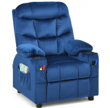 Load image into Gallery viewer, Very Cute & Adorable Kids, Children’s Recliner Sofa Chair Couch With Cup Holder | Footrest Velvet Or PU Leather | Padded Backrest | Wide Armrest | Retractable Footrest | Pockets