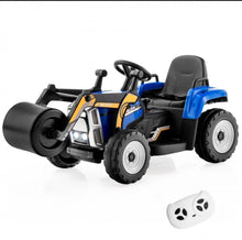 Load image into Gallery viewer, Super Cool 12V Kids Ride On Car Road Asphalt Roller | USB Compatible | LED Lights | Raisable Roller | Heavy Duty Seat, Tires | Remote