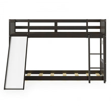 Load image into Gallery viewer, Very Elegant Heavy Duty Natural Pine Wood Twin Over Twin Bunk Bed Wooden Low Bed With Side Ladder For Children | Cool Slide