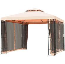 Load image into Gallery viewer, Very Elegant 10x10ft 2-Tier Vented Metal Gazebo Canopy With Mosquito Netting For Patio | Heavy Duty | Dual Roof