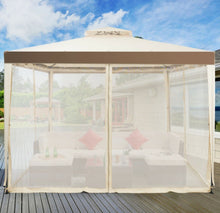 Load image into Gallery viewer, Super Duty Classy 10x10 Ft Patio Canopy Tent Gazebo With Netting | Double Tiered Roofing | Ventilation | Reinforced Steel Weather Resistant