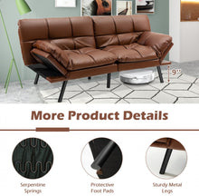 Load image into Gallery viewer, Very Elegant Modern Heavy Duty Convertible Memory Foam Futon Sofa Bed Couch With Adjustable Armrest