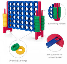 Load image into Gallery viewer, Super Cool Outdoor Fun Giant Connect 4 Style Jumbo 4-To-Score Game Set With 42 Giant Rings | Quick Release Slider | For The Whole Family | Indoor | Outdoor