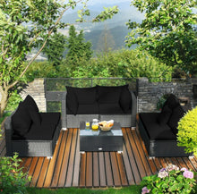 Load image into Gallery viewer, Very Relaxing 7 Piece Patio Furniture Sectional Wicker Sofa Set With Tempered Glass Top