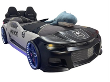Load image into Gallery viewer, New 2025 Police Camaro Champion Car Bed For Kids With LED Lights | Sound Effects | Upgraded | Twin | Remote