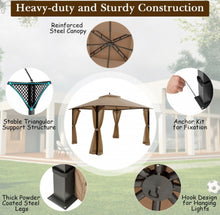Load image into Gallery viewer, Elegant Heavy Duty Sturdy Design 12x10 FT Outdoor Double Top Patio Gazebo With Netting | Double Vented Roof | Sun-Proof & Waterproof Design