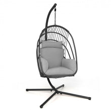 Load image into Gallery viewer, 2025 Hanging Super Duty Foldable Egg Swing Patio Chair With Stand & Cushion Pillow | Swing Hammock | Holds 265lbs | Indoor / Outdoors