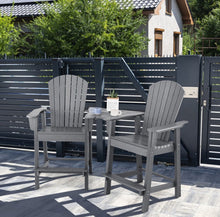 Load image into Gallery viewer, Heavy Duty Comfortable 2 Piece HDPE Tall Patio Adirondack Chair With Middle Connecting Tray | Umbrella Hole | Barstools | Easy Assembly | Waterproof