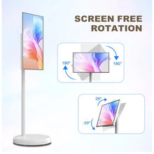 Load image into Gallery viewer, New 2025 21.5” Mobile Smart Display Rechargeable 1080 x 1920 IPS Rotatable Smart Screen Monitor | Touch Display | Full Swivel Rotation | Android , 12 OS, 6GB Ram, 128GB Storage