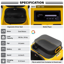 Load image into Gallery viewer, Super Cool 2025 Family Car 2 Seater 24V Kids & Adult Ride On Car | 3-6KPH | Holds 90KG | Remote | Suspension | Holds 198LBS