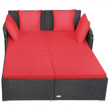 Load image into Gallery viewer, Very Relaxing XXL Spacious Outdoor Rattan Patio Day Bed | Upholstered Extremely Comfortable Cushions, Pillows | Sectional Furniture Set