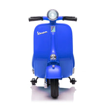 Load image into Gallery viewer, Super Cool Elegant 2025 Vespa Kids Ride On Car Motorcycle Vespa 1 Seater Scooter 12V | Music | USB Ready | LED Lights