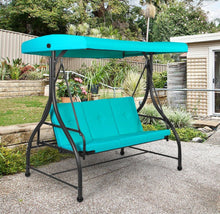 Load image into Gallery viewer, Super Elegant 3 Person Outdoor Patio Swing Hammock With Adjustable Tilt Canopy | 5 Colours | Soft Cushions | Heavy Duty | Holds 530lbs
