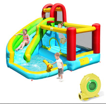 Load image into Gallery viewer, Super Fun 6-in-1 Inflatable Bouncy House Upgraded With Climbing Wall | Basketball Hoop | With 480W Blower | Carry Bag | Hose Kit | Repair Kit | Water Park