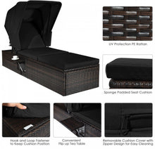 Load image into Gallery viewer, Very Relaxing Heavy Duty Adjustable Outdoor Patio Chaise Cushioned Lounge Chair With Folding Canopy | High Quality | PE Rattan