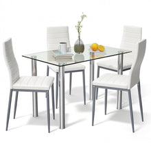 Load image into Gallery viewer, Elegant Durable 5-Piece Dining Set With 4 PVC Heavy Duty Leather Chairs | Soft Cushions | Easy Assembly