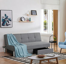 Load image into Gallery viewer, Heavy Duty Modern Built For Comfort Spacious 3 Seater | Convertible Sofa Couch Bed With 2 Large Drawers, 3 Adjustable Angles | Holds 530 lbs | 3 Settings