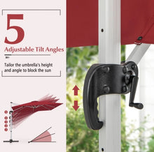 Load image into Gallery viewer, Heavy Duty Sturdy 10FT Outdoor Patio Canopy Umbrella Square Cantilever Umbrella With 360° Rotation & 5 Adjustable Tilt | Vent | Easy Operate