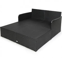 Load image into Gallery viewer, Very Relaxing XXL Spacious Outdoor Rattan Patio Day Bed | Upholstered Extremely Comfortable Cushions, Pillows | Sectional Furniture Set