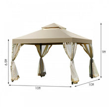 Load image into Gallery viewer, Heavy Duty Beautiful Outdoor 2-Tier 10x10 FT Screw-Free Structure Patio Shelter Gazebo Canopy | For Gatherings, BBQ, Pool, Etc | Waterproof | Easy Assembly