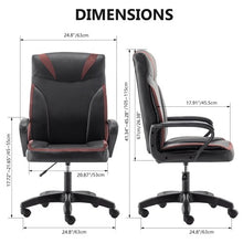Load image into Gallery viewer, Classy PU Leather Executive Office Chair, Ergonomic Office Desk Chair with Swivel Wheels, Armrests for Home, Office