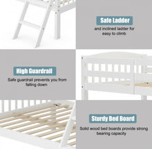 Load image into Gallery viewer, Heavy Duty Elegant & Modern Twin Over Full Bunk Bed With Ladder, Guardrail | Stacked Or Separated | Large Storage Under Bed | Easy Assembly