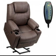 Load image into Gallery viewer, Heavy Duty Modern & Elegant Electric Power Lift Multifunction Electric Recliner With Massage Features | 2 Side Pockets | Cup Holders | Lumbar Heating | USB Charge Port