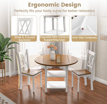 Load image into Gallery viewer, Classy, Elegant Heavy Duty 5-Piece Smooth Round Kitchen Dining Set With Drop Leaf Table Top | 2-Tier Bottom Shelf