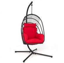 Load image into Gallery viewer, 2025 Hanging Super Duty Foldable Egg Swing Patio Chair With Stand & Cushion Pillow | Swing Hammock | Holds 265lbs | Indoor / Outdoors