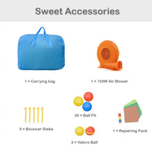 Load image into Gallery viewer, Super Fun Jungle Theme Bouncy Castle House With 750W Blower | Heavy Duty | Waterproof | Indoor | Outdoor | Tear Resistant | Trampoline | Climbing Wall | Long Slide