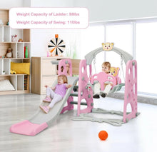 Load image into Gallery viewer, Adorable Cute Toddler Teddy Bear Playground Set With Slide | Swing | Wall Climbing | Ladder | Basketball Net | Indoor | Outdoor