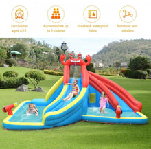 Load image into Gallery viewer, Super Cool,Fun Massive Crab Inflatable Bouncy Water Park House With 950w Blower | Water Cannon | 2 Water Slides | Tunnels | Climbing Wall | Water Cannon | Carry Bag