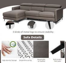 Load image into Gallery viewer, Heavy Duty Elegant Comfortable Leather Air Power Reclining Sectional Sofa Couch With Adjustable Headrests | Electric Recliner | Modern