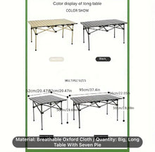 Load image into Gallery viewer, Heavy Duty Portable Foldable Table & Chair Set For Outdoors, Indoors, Patio Furniture, Picnic, Camping, Fishing, EggRoll Table, Travel Set, Seats 6