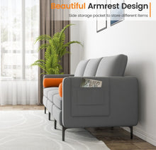 Load image into Gallery viewer, Heavy Duty Elegant & Modern Very Comfortable 3-Seater Sofa Couch With USB Socket Ports, Side Storage Pocket | Beautiful Armrest | Side Bolsters | Thick Cushions