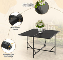Load image into Gallery viewer, Heavy Duty Beautiful & Elegant Rattan Very Comfortable 9 Piece Outdoor Patio Dining Furniture Set With Tempered Glass Table, Ottomans