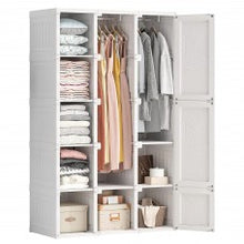 Load image into Gallery viewer, Beautiful Heavy Duty  Portable Closet | Foldable Wardrobe Storage | Clothing Organizer |  Magnetic Doors | 11 Doors 2 Hangers