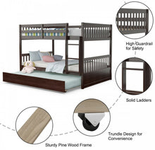 Load image into Gallery viewer, Heavy Duty Full Over Bunk Bed  Platform Bed With Solid Ladder | Sturdy Pine Wood Frame | 2 Full Bunk Beds In 1