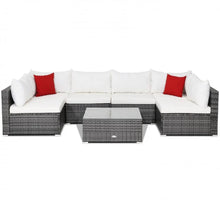 Load image into Gallery viewer, Super Elegant & Relaxing 7 Piece Patio Furniture Rattan Set With Sectional Sofa | Cushions