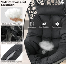 Load image into Gallery viewer, Relaxing Heavy Duty Egg Patio Chair With Stand PE Rattan Swing Hammock Chair With Soft Pillow, Cushion | Holds 350lbs