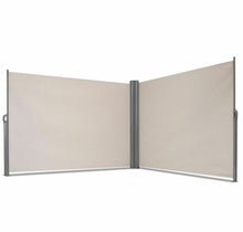 Load image into Gallery viewer, Heavy Duty Elegant Patio Retractable Double Folding Side Awning Screen Divider 237x71 inch