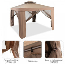 Load image into Gallery viewer, Super Duty Classy 10x10 Ft Patio Canopy Tent Gazebo With Netting | Double Tiered Roofing | Ventilation | Reinforced Steel Weather Resistant