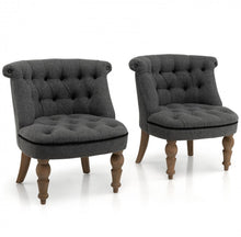Load image into Gallery viewer, Heavy Duty Gorgeous Comfortable Modern Set Of 2 Upholstered Armless Classic Slipper Chairs | Beechwood Legs | Easy Install | Each Chair Holds 330lbs