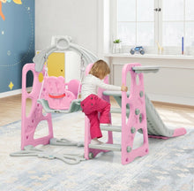 Load image into Gallery viewer, Adorable Cute Toddler Teddy Bear Playground Set With Slide | Swing | Wall Climbing | Ladder | Basketball Net | Indoor | Outdoor