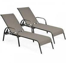 Load image into Gallery viewer, Elegant 2-Piece Outdoor Patio Lounge Chair Chaise Fabric | Adjustable Reclining Armrest | Heavy Duty