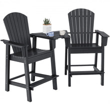 Load image into Gallery viewer, Heavy Duty Comfortable 2 Piece HDPE Tall Patio Adirondack Chair With Middle Connecting Tray | Umbrella Hole | Barstools | Easy Assembly | Waterproof