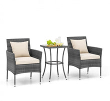 Load image into Gallery viewer, Elegant & Beautiful 3-Piece Patio Furniture Seat With Soft Cushions | Chairs | Tempered Glass Coffee Table | Conversation Sets | PE Rattan