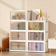 Load image into Gallery viewer, Elegant Upgraded 5 Tier Stackable Storage Shelf XL Collapsible Closet Organizer Transparent Storage Boxes |  Wheels | Home, Kitchen, Bedroom, Closet Etc