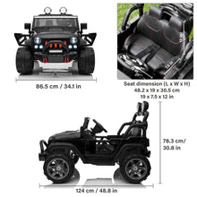 Load image into Gallery viewer, 24V | 2025 Jeep Wrangler Style 2 Seater Upgraded | Heavy Duty Seat | Heavy Duty Tires | Upgraded | Remote